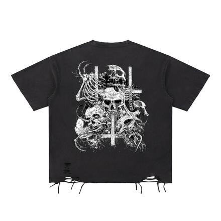 Snow Washed Raw-Hem T-Shirt