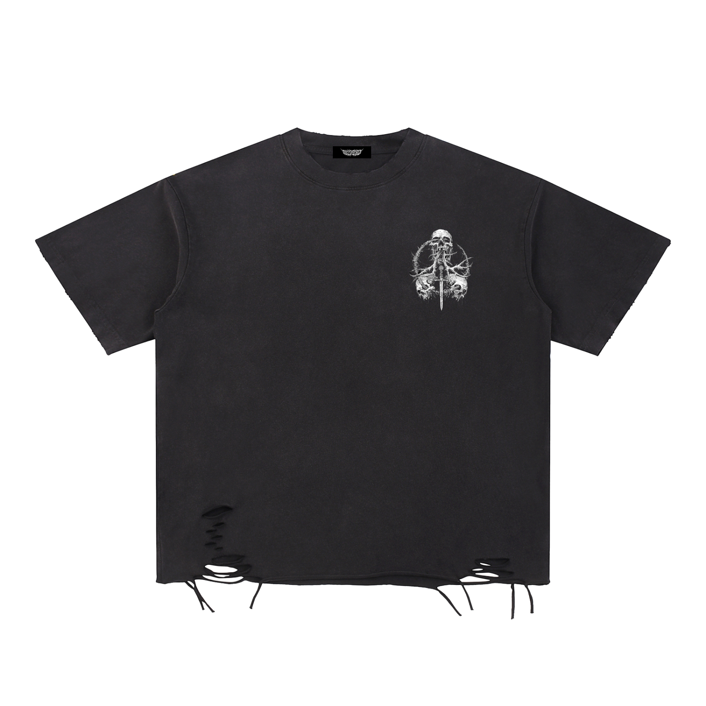 Snow Washed Raw-Hem T-Shirt