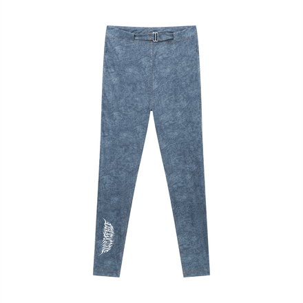 Women's Faux Denim Zip-Fly Leggings
