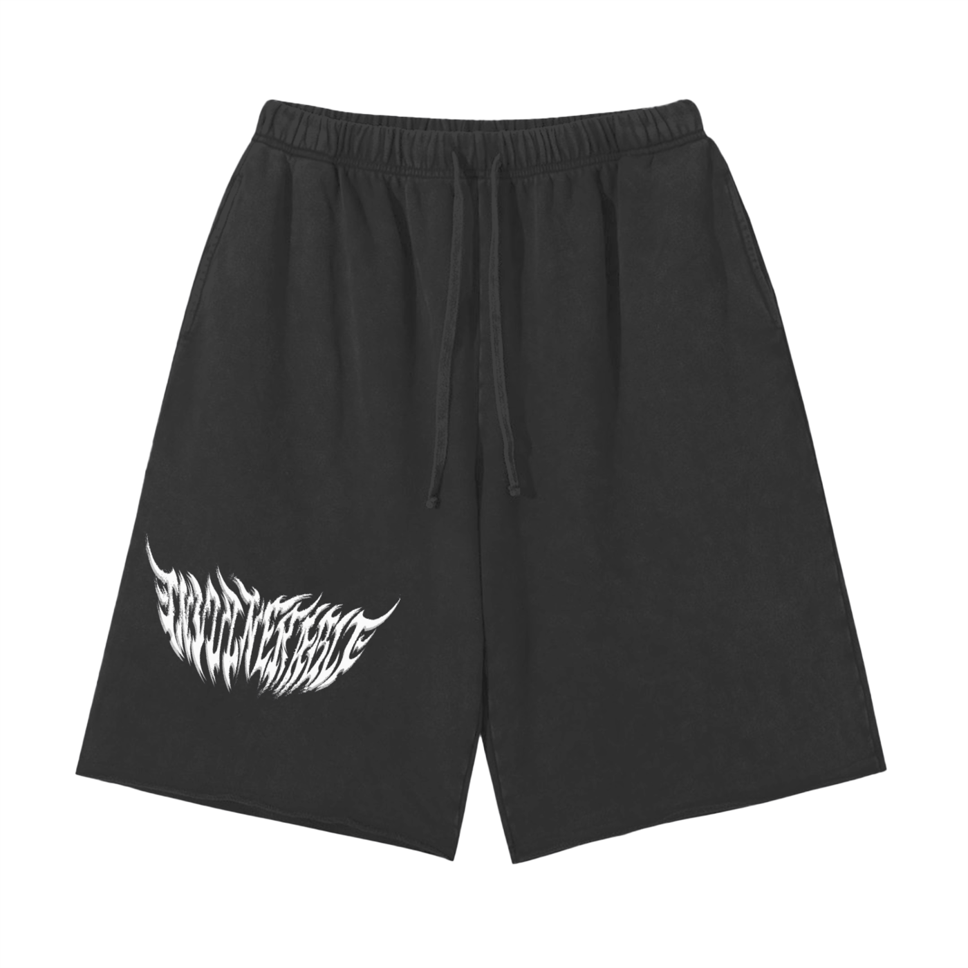 Snow Washed Raw Hem Shorts