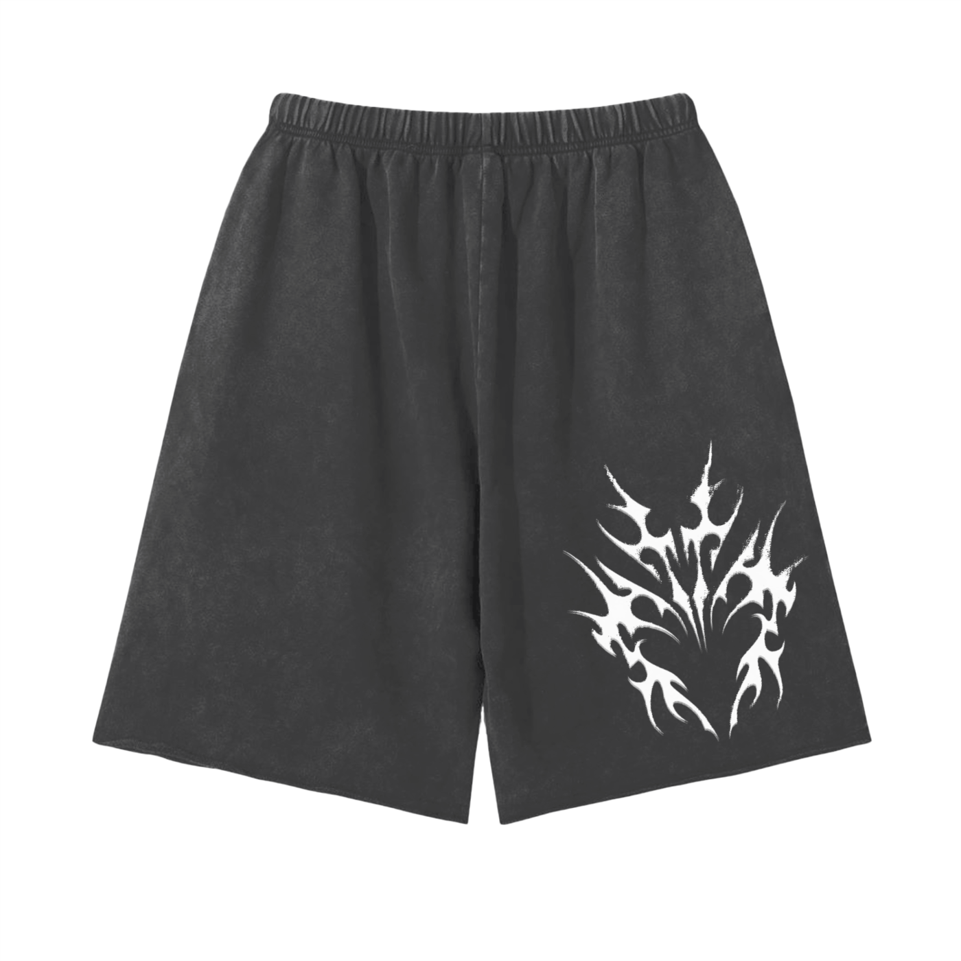 Snow Washed Raw Hem Shorts
