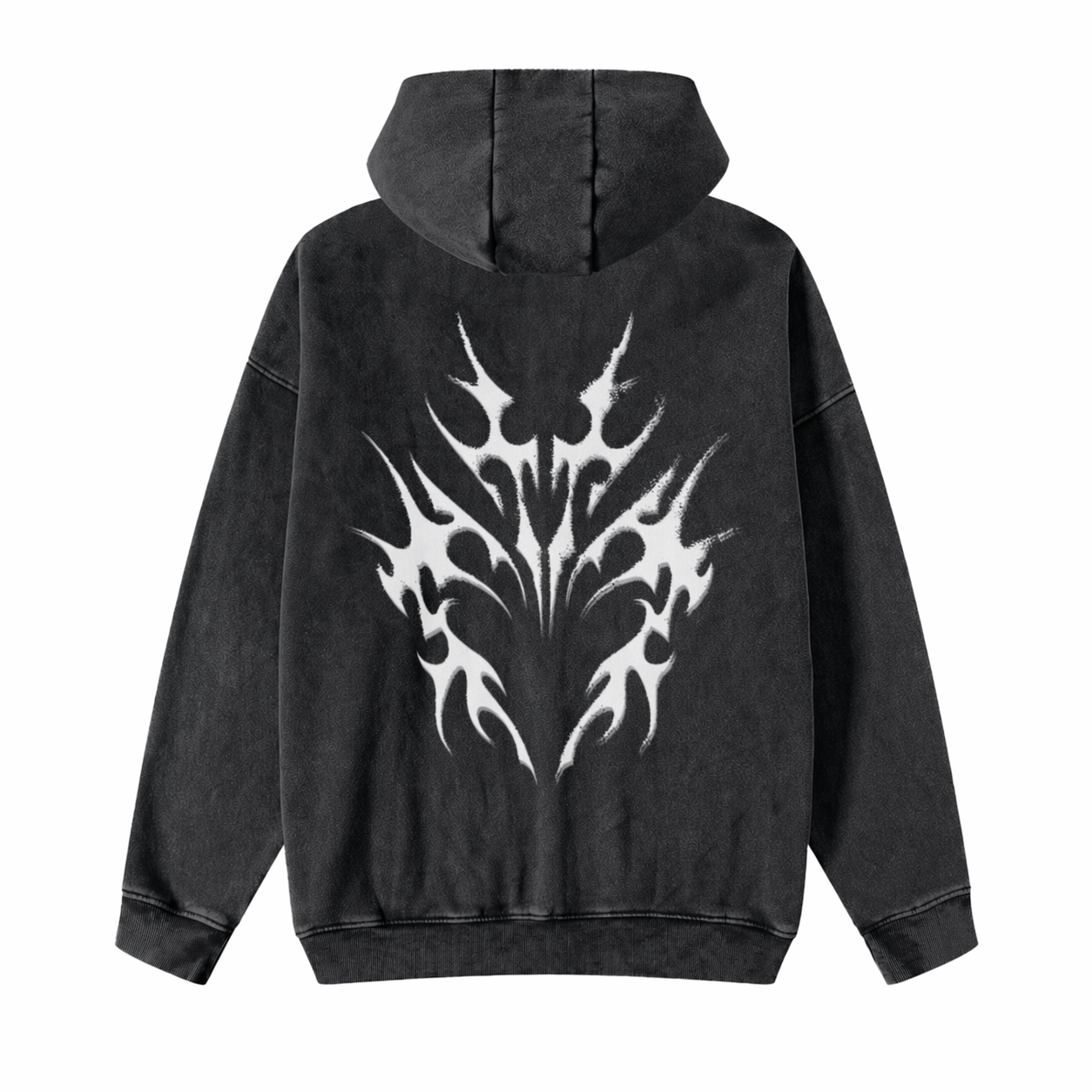Snow Washed Zip-Through Fleece Hoodie