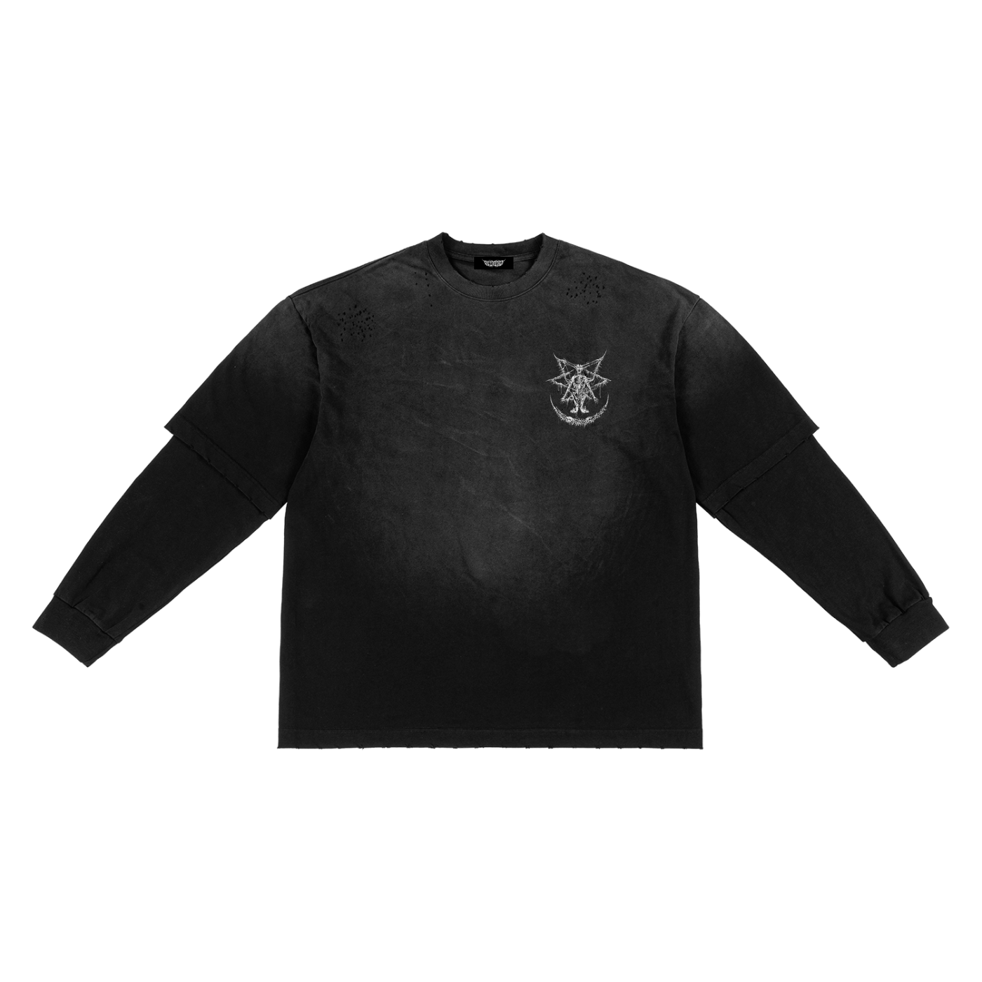 Sunfade Hand-Frayed Faux Two-Piece T-Shirt