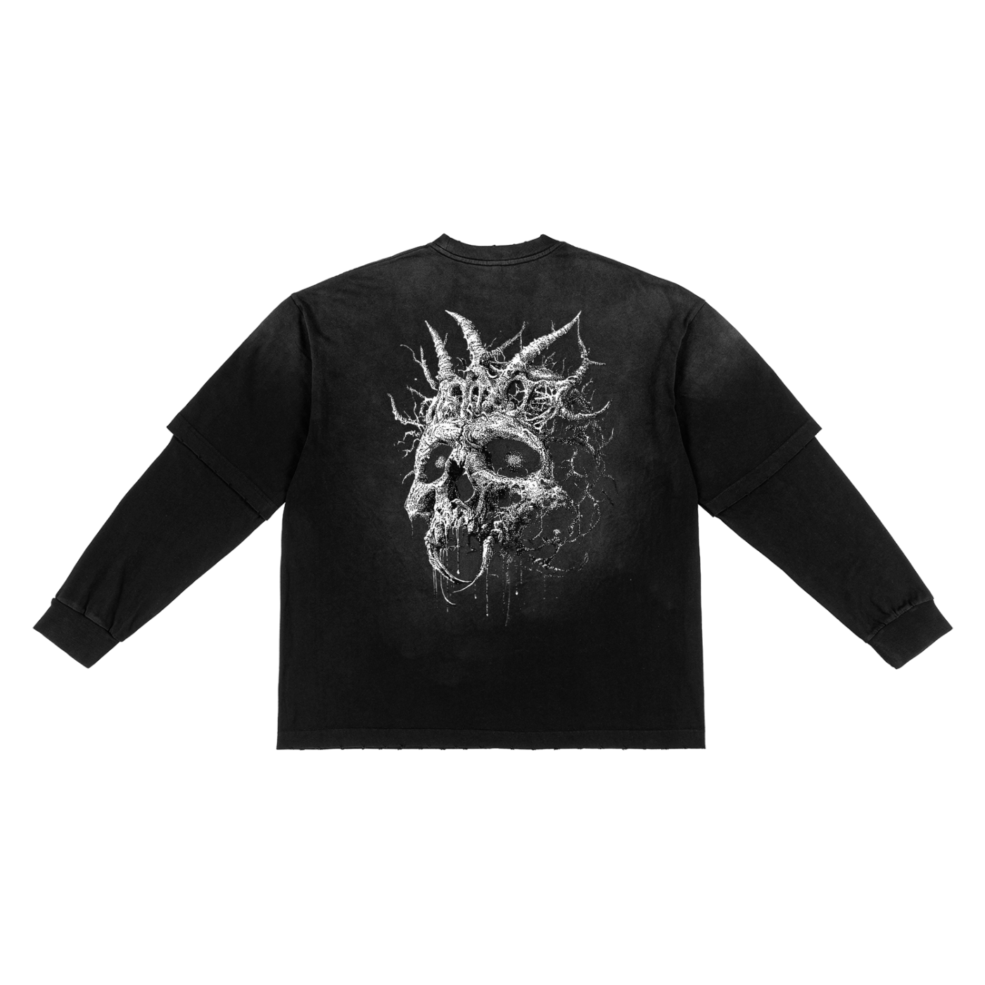 Sunfade Hand-Frayed Faux Two-Piece T-Shirt