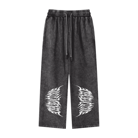 Snow Washed Straight Leg Pants