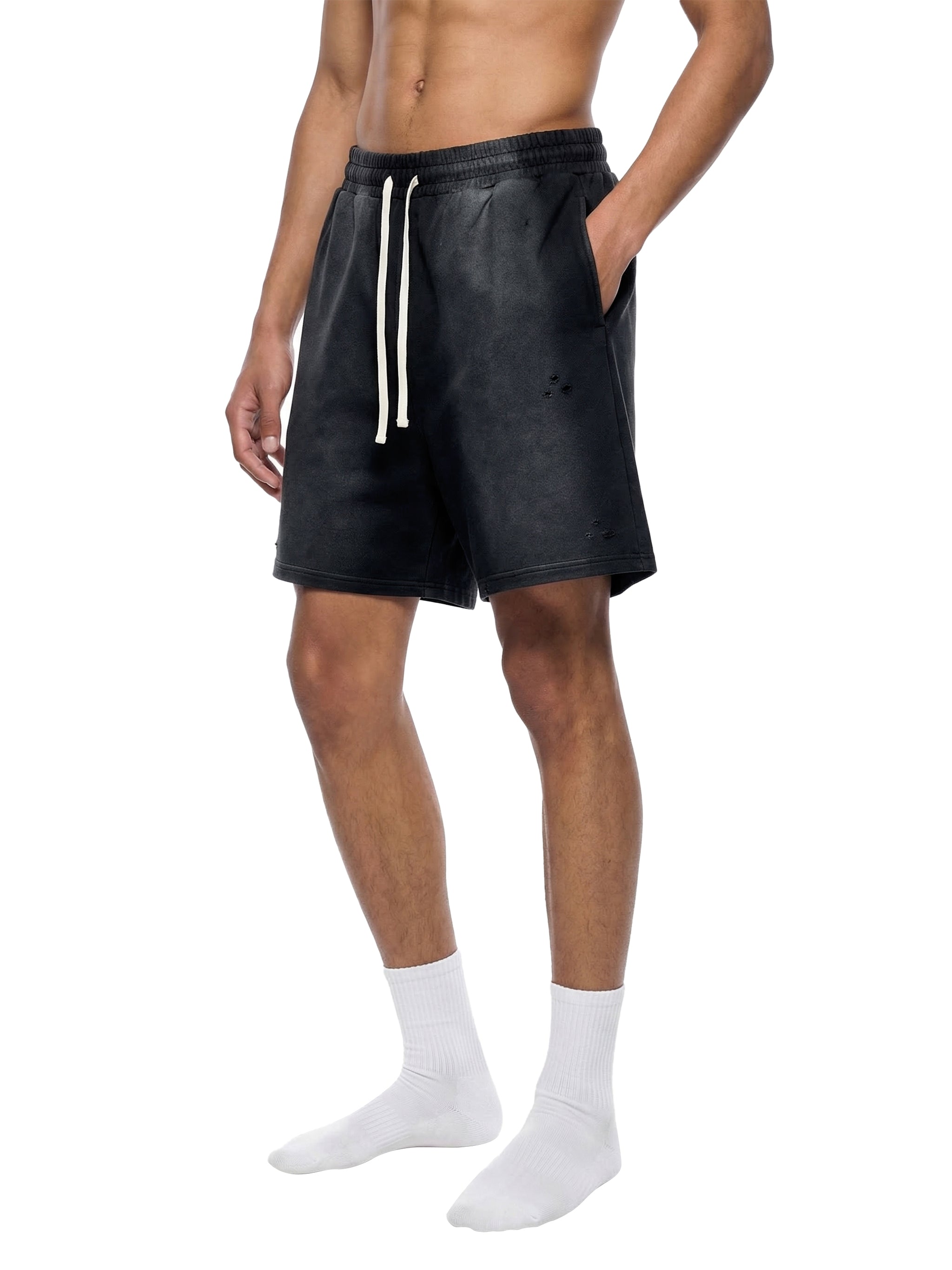 Invulnerable x Prism Sun Fade Distressed Shorts